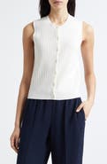 Vince Sleeveless Cable Stitch Merino Wool Blend Cardigan