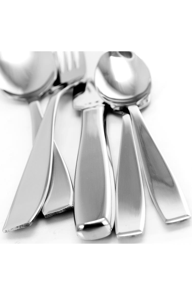 Gibson Castleford 20 Peice Flatware Set, Alternate, color, Metallic Silver