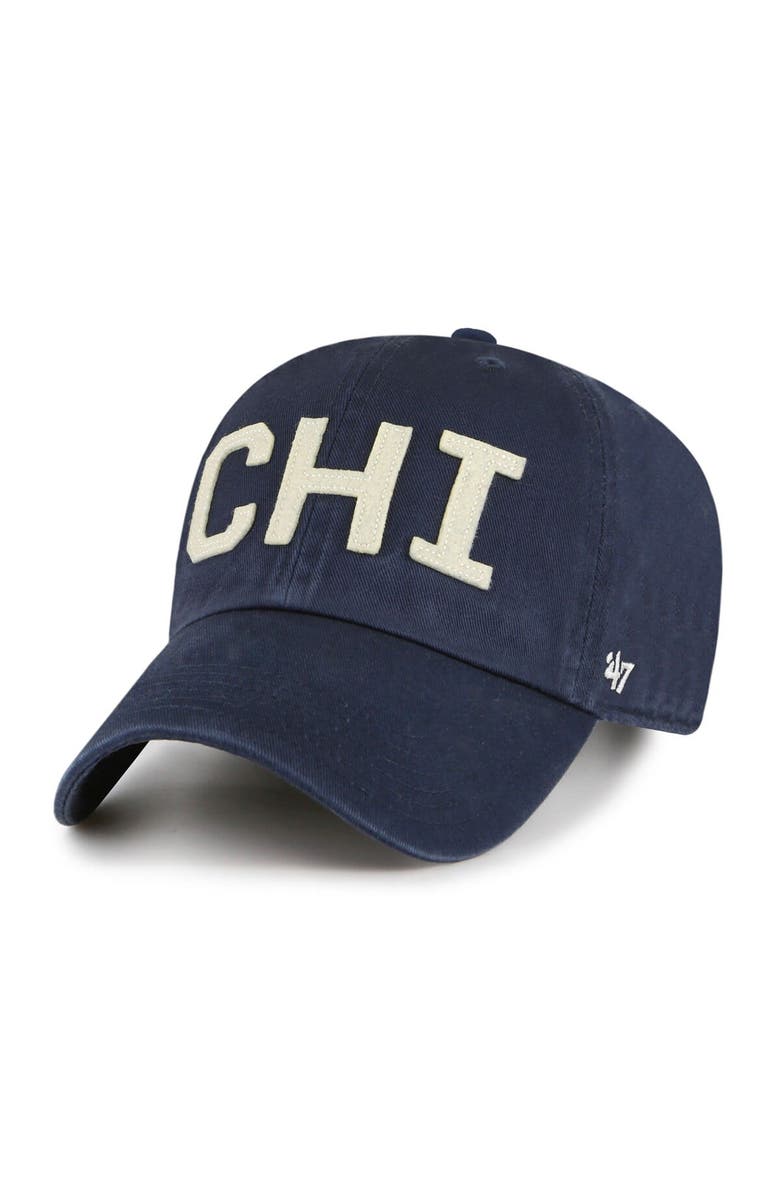 '47 Women's '47 Navy Chicago Bears Finley Clean Up Adjustable Hat, Main, color, 