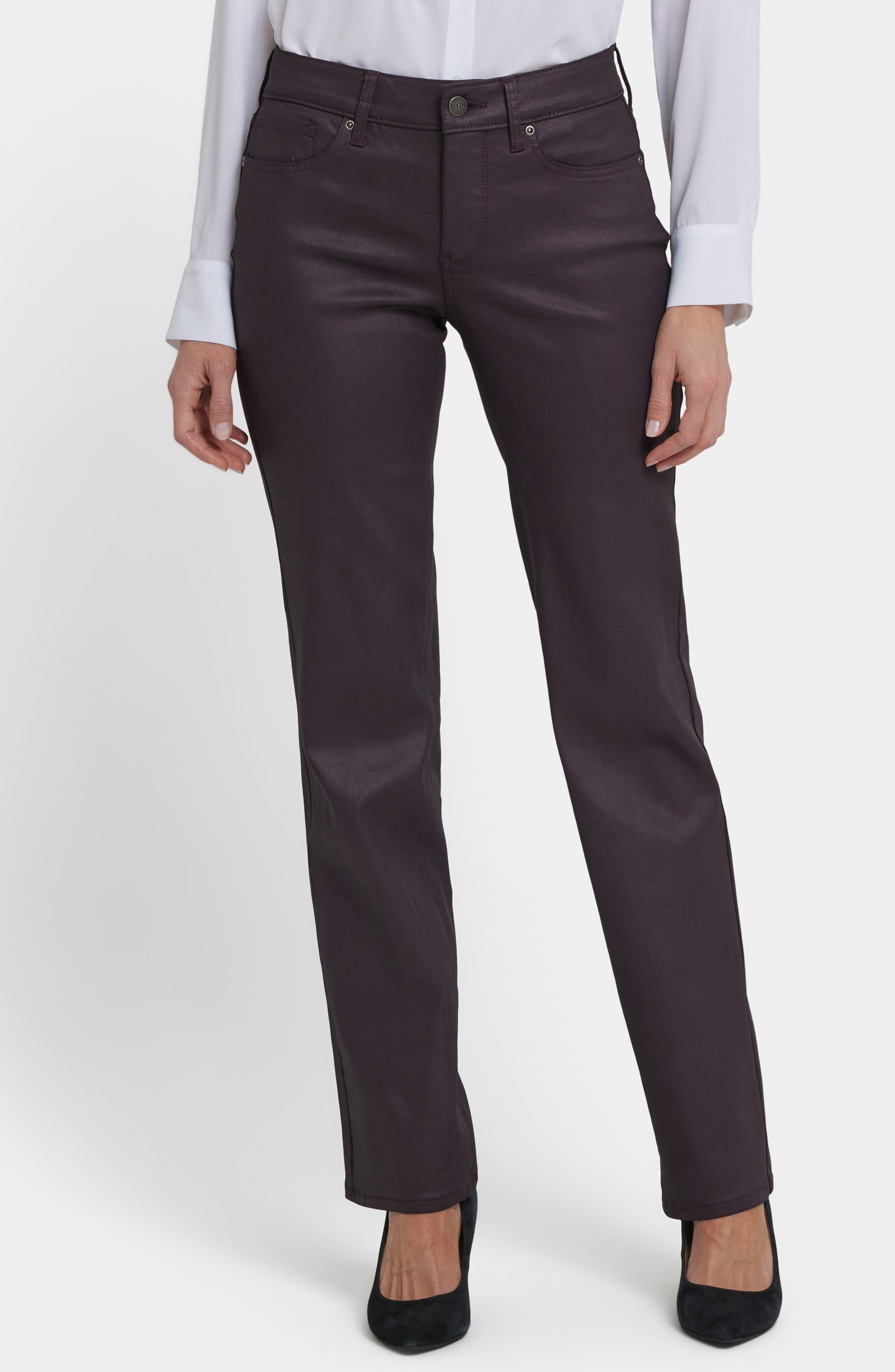 NYDJ Marilyn Coated Straight Leg Jeans