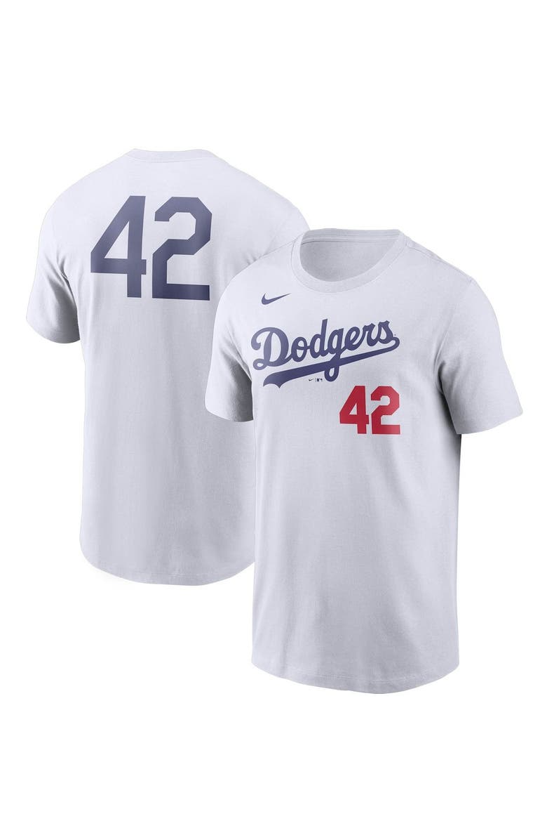 Nike Men's Nike White Los Angeles Dodgers Jackie Robinson Day Team 42 T-Shirt, Main, color, 