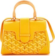 Pre-Owned Goyard Saigon Top Handle Bag Coated Canvas with Leather Mini