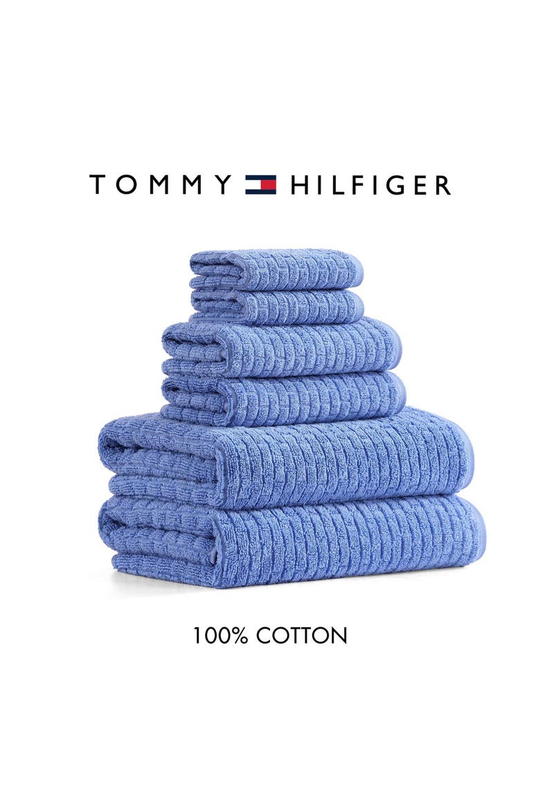 Brick Texture Terry 6-Piece Towel Set, Alternate, color, BRIGHT BLUE