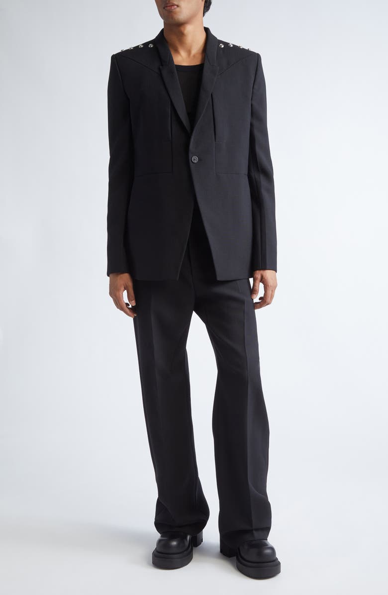 Rick Owens Fogpocket Wool Blazer, Alternate, color, Black