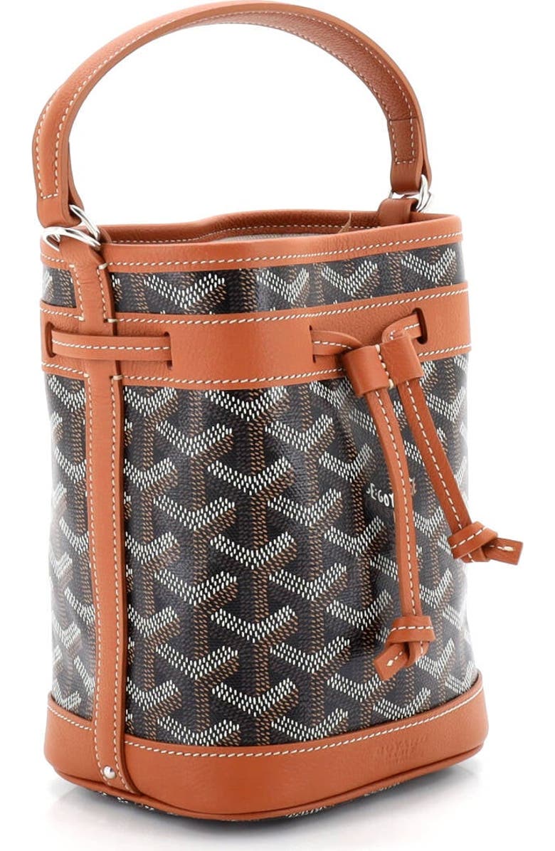 Pre-Owned Goyard Petit Flot Bucket Bag Coated Canvas Mini, Alternate, color, Brown