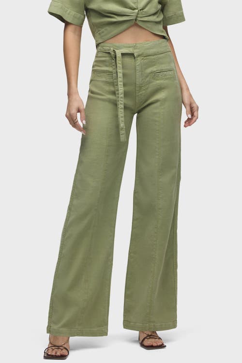 Hudson Jeans Knotted Button Down Shirt In Green
