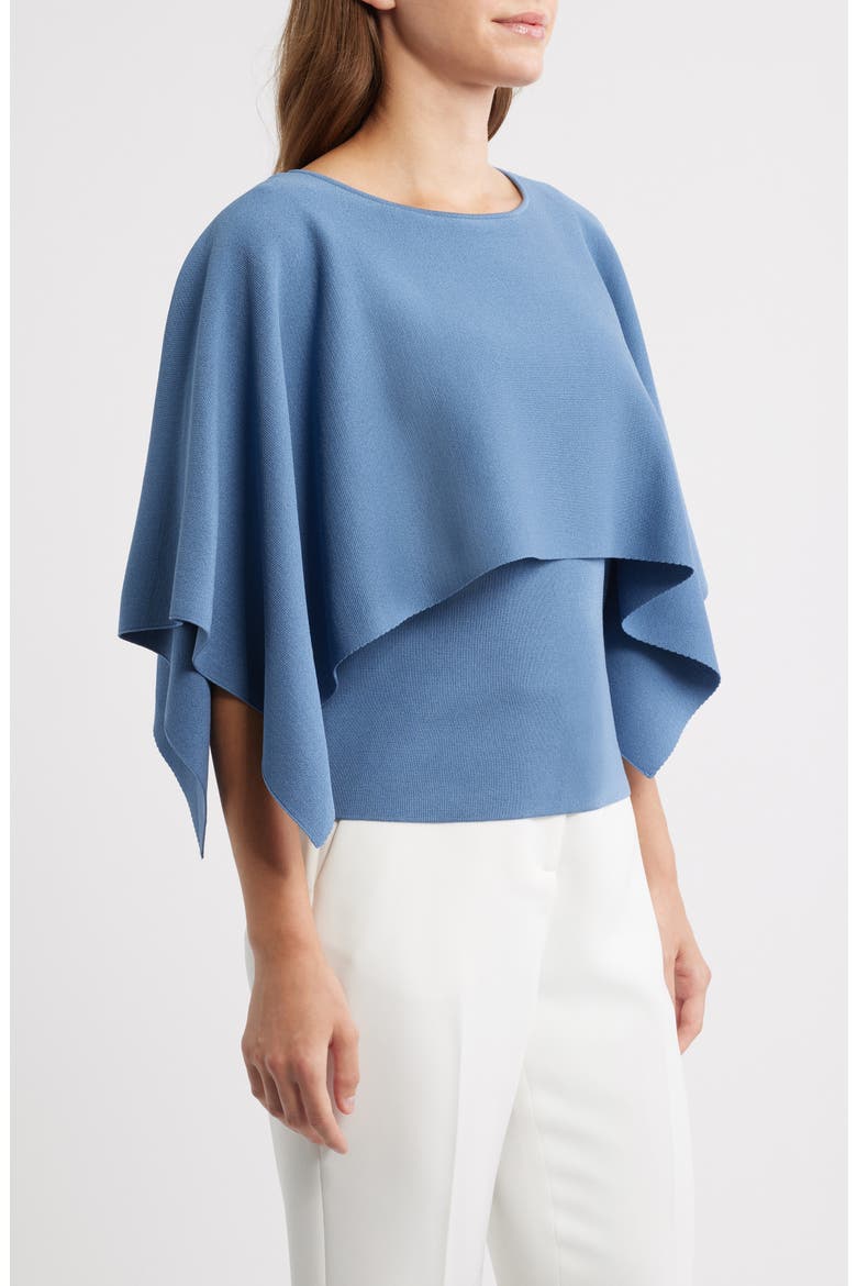 Boat Neck Sweater Cape, Alternate, color, DUTCH BLUE