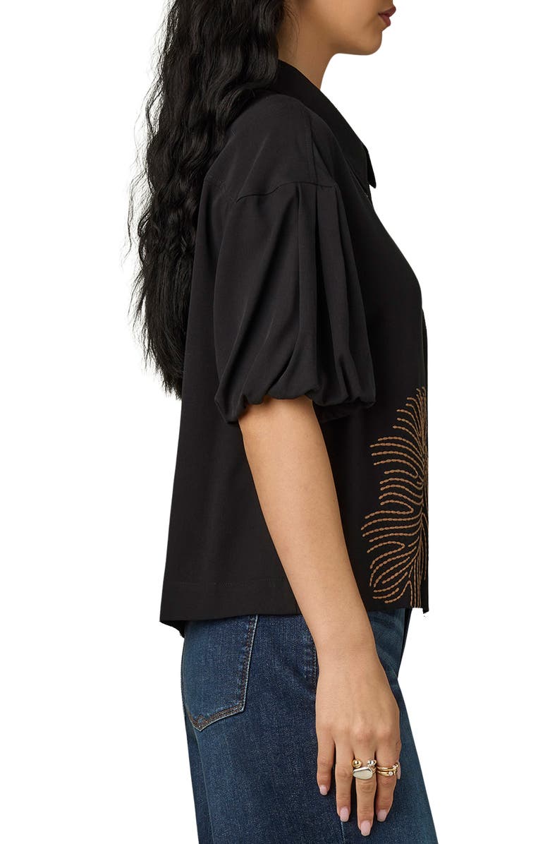 Wit & Wisdom Drop Shoulder Bubble Sleeve Top, Alternate, color, Black