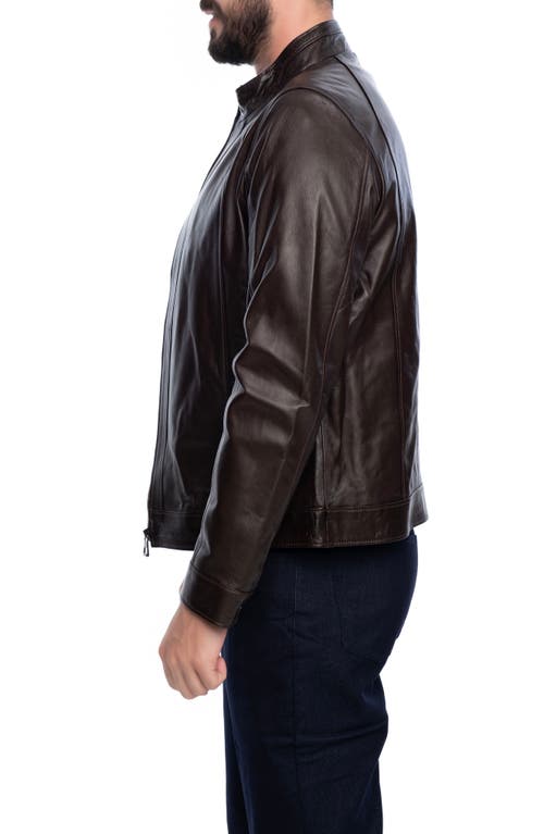 Vellapais Smooth Leather Jacket In Dark Brown