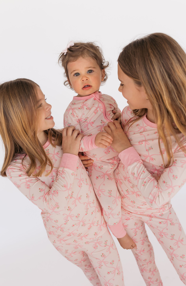 In My Jammers Rosie Bow Zipper Romper, Alternate, color, Blush Pink