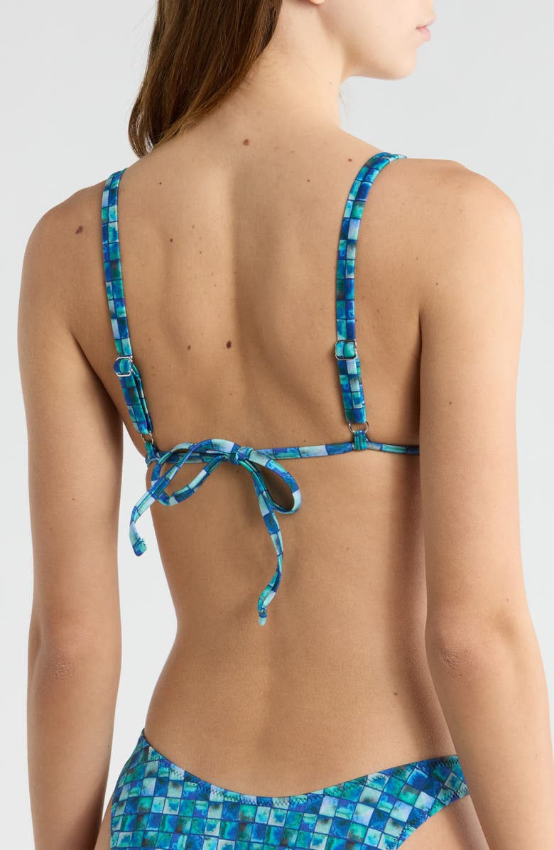 PacSun Rae Shine Triangle Bikini Top, Alternate, color, Blue Multi