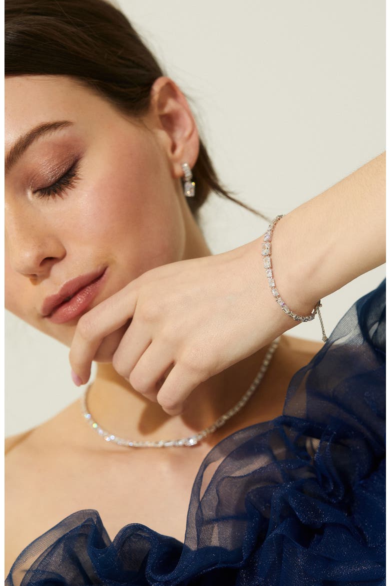Isle Cubic Zirconia Bracelet, Alternate, color, RHODIUM