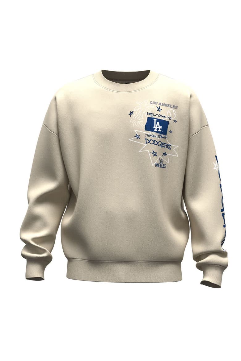 Women's Fanatics  Beige Los Angeles Dodgers Graffiti Fleece Sweatshirt, Alternate, color, Beige