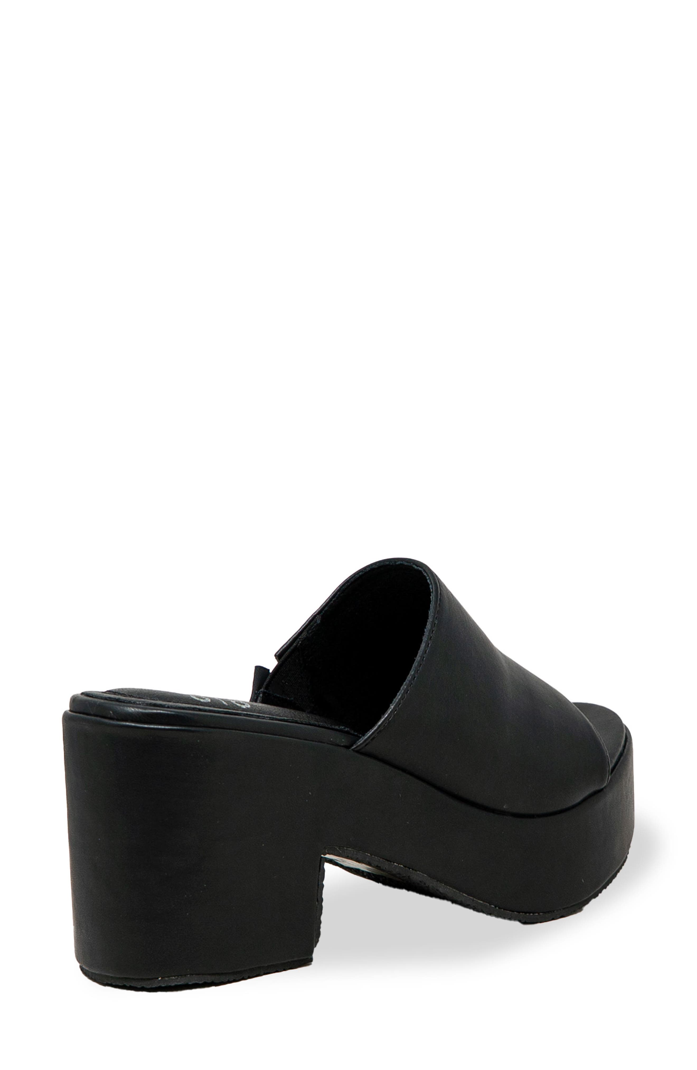 CHASE AND CHLOE Nelly Platform Slide Sandal, Alternate, color, Black Pu