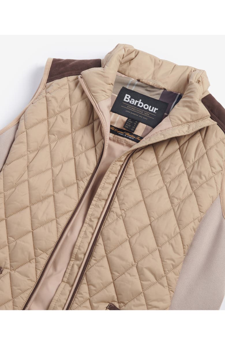 Barbour High Field Quilted Gilet Vest, Alternate, color, Sand Dune/ Gardenia
