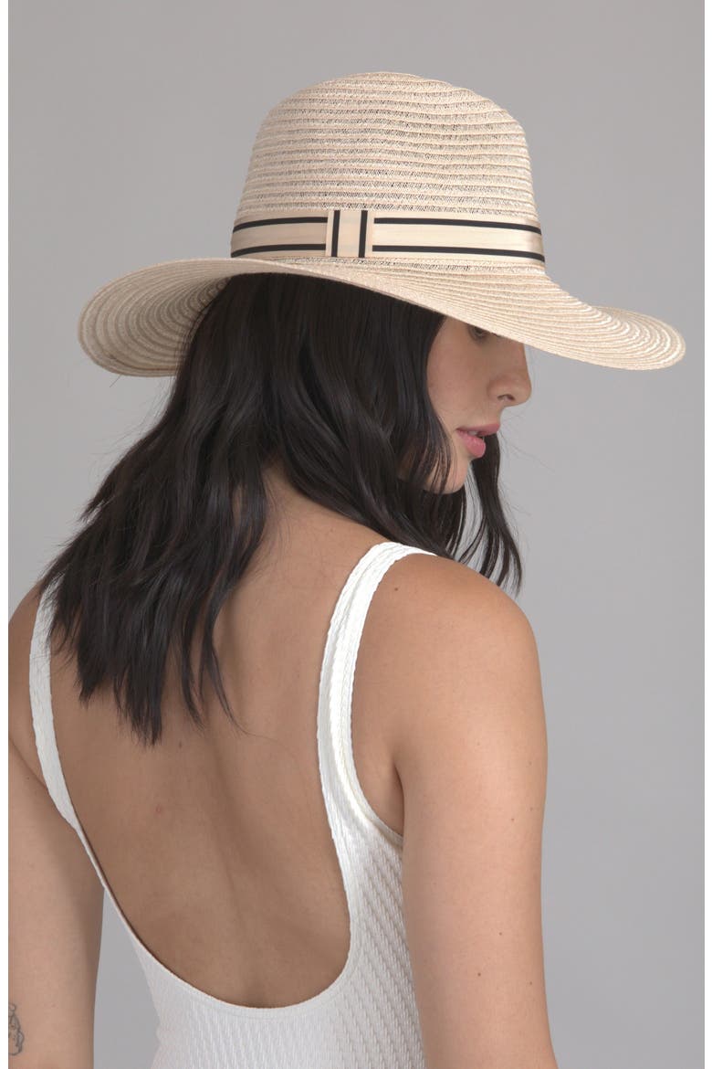 Emmanuelle Wide Brim Packable Straw Fedora, Alternate, color, NATURAL