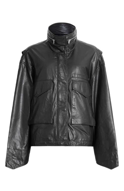 Allsaints Clay Leather Jacket In Black