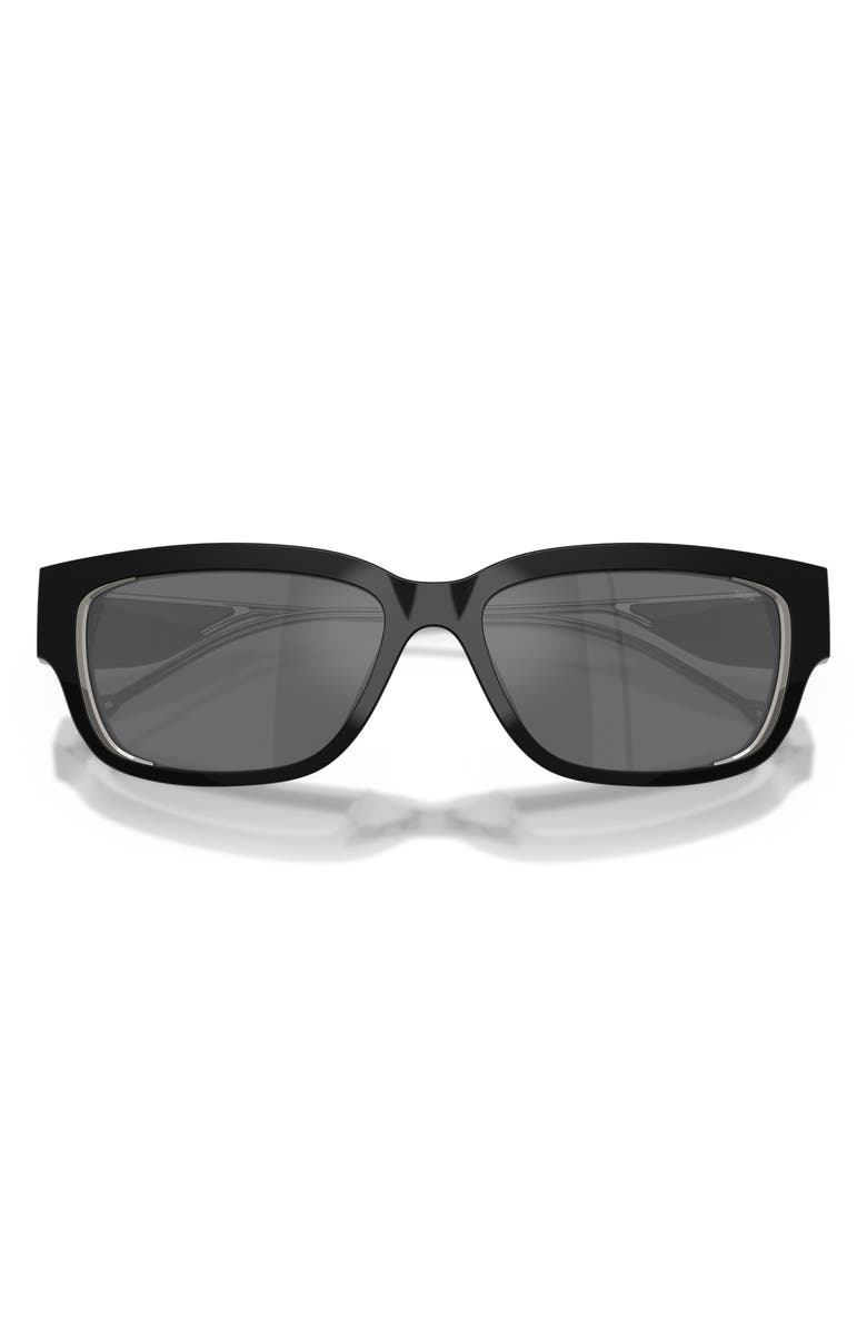 DIESEL<sup>®</sup> Geck-D 56mm Rectangular Sunglasses, Alternate, color, Black/ Grey Silver Mirror