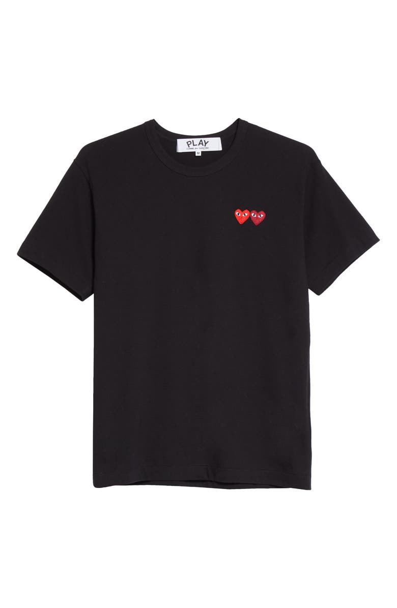 Comme des Garçons PLAY Twin Hearts Slim Fit Jersey T-Shirt, Alternate, color,