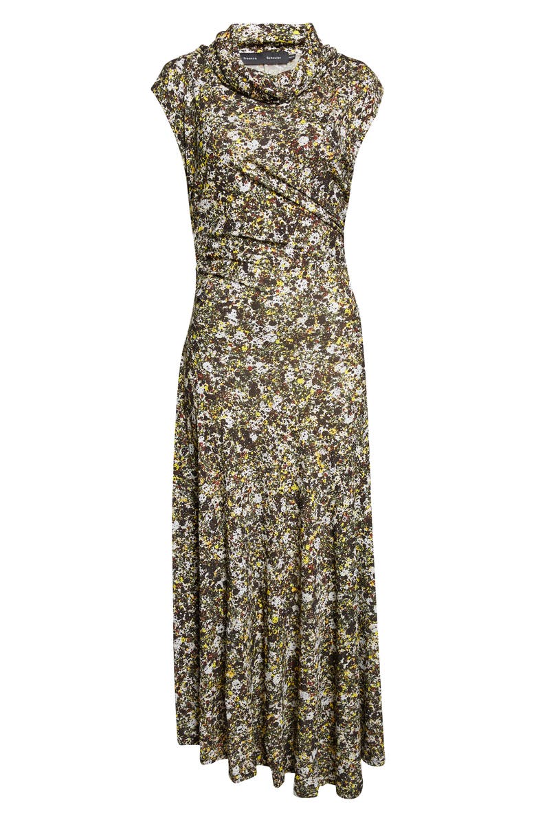 Proenza Schouler Tamara Print Asymmetric Dress, Alternate, color, Rust Multi