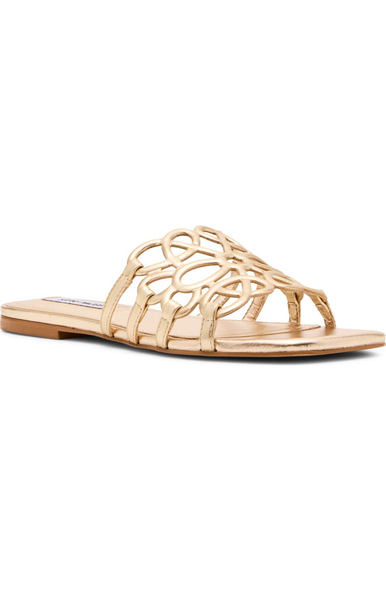 Steve Madden Lotus Slide Sandal, Main, color, Gold Leather