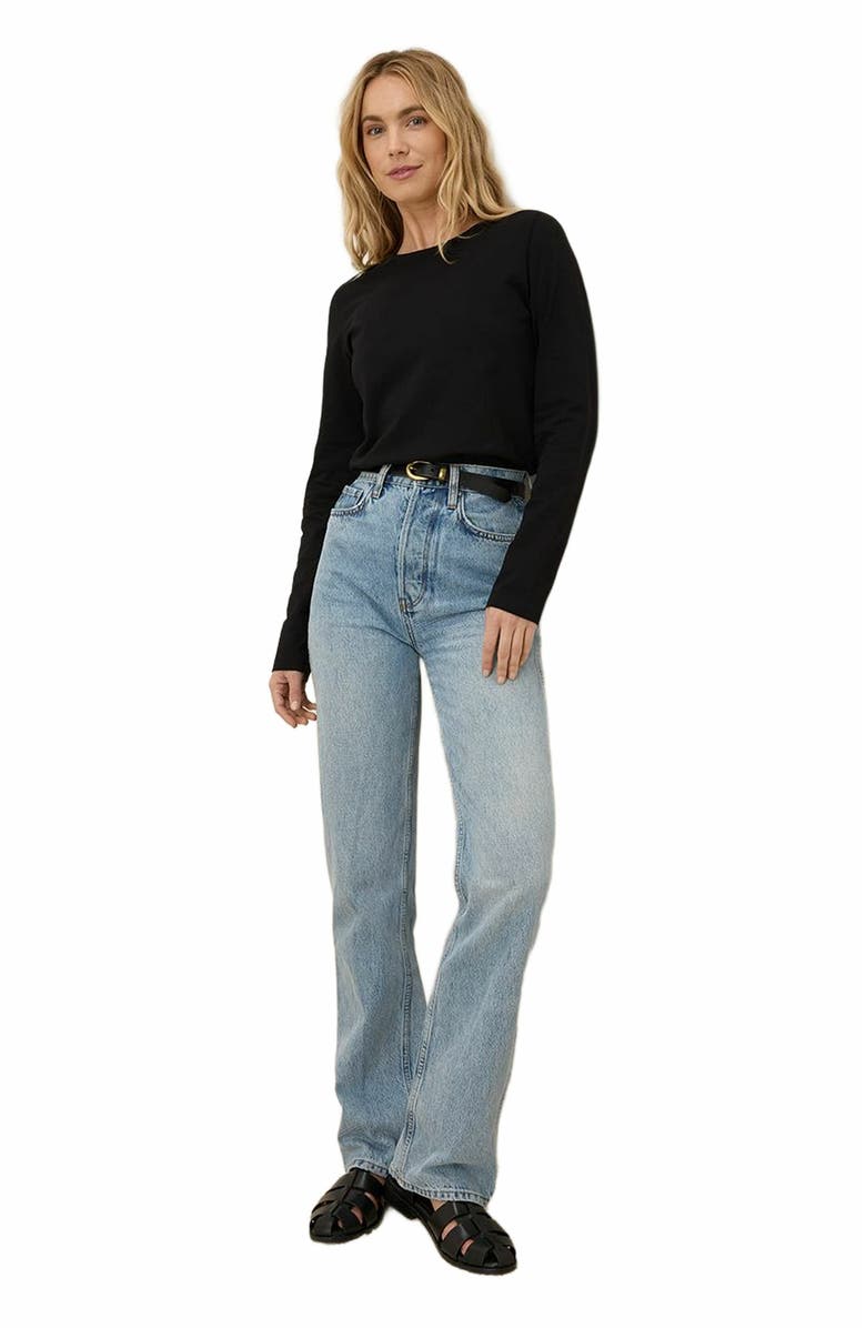 Pact Luxe Stretch Jersey Slim Long Sleeve Tee, Alternate, color, Black