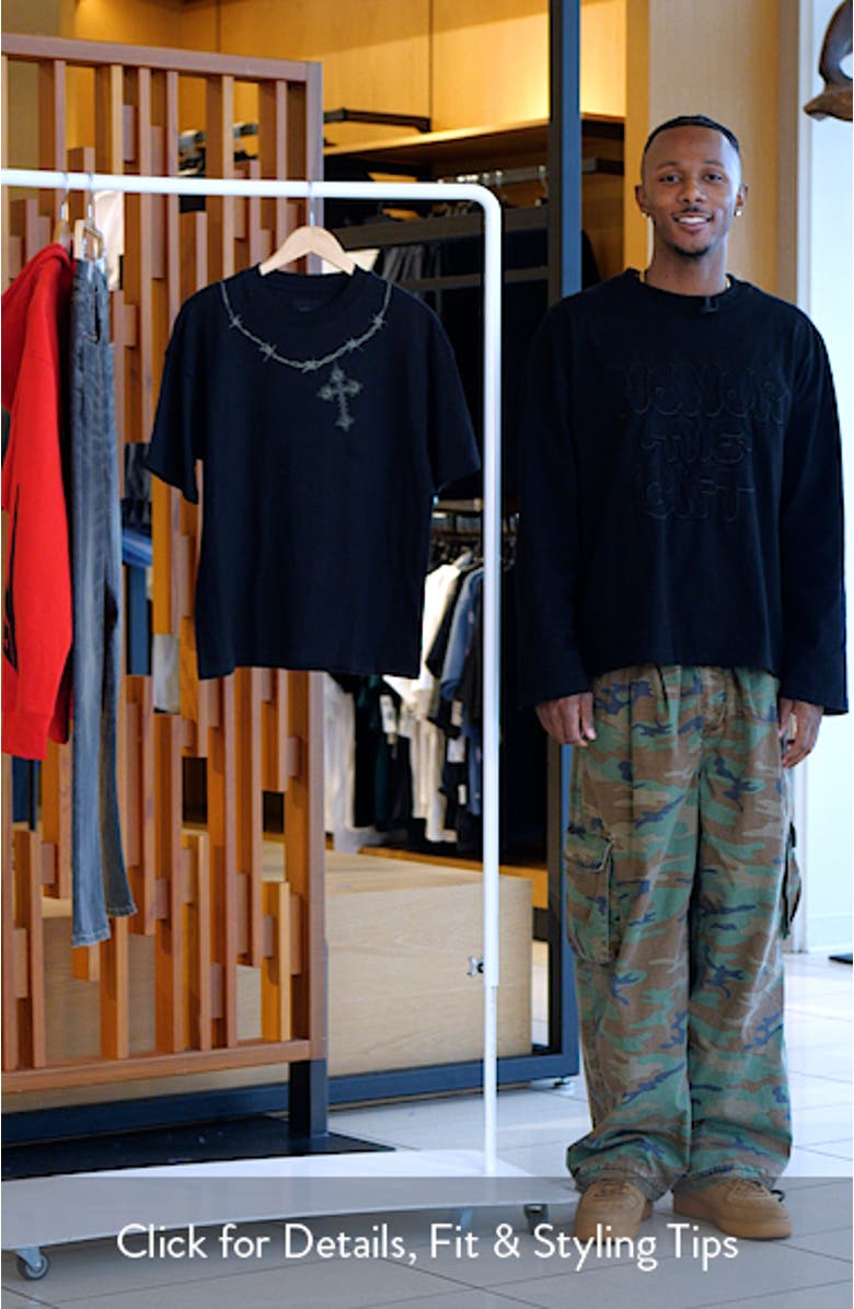 Barbed Cross Cotton Graphic T-Shirt, sales video thumbnail