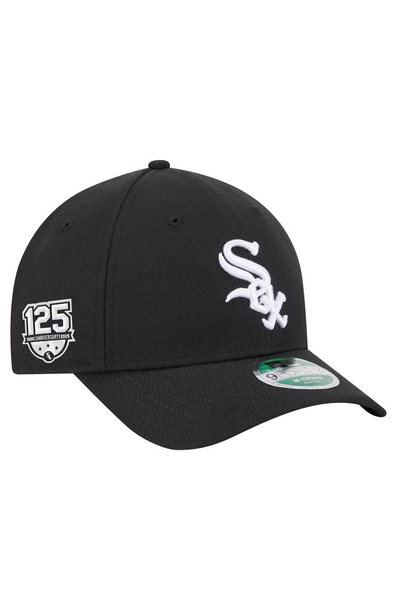 New Era Men's New Era Black Chicago White Sox 125th Anniversary 9FORTY Adjustable Hat, Main, color, Black