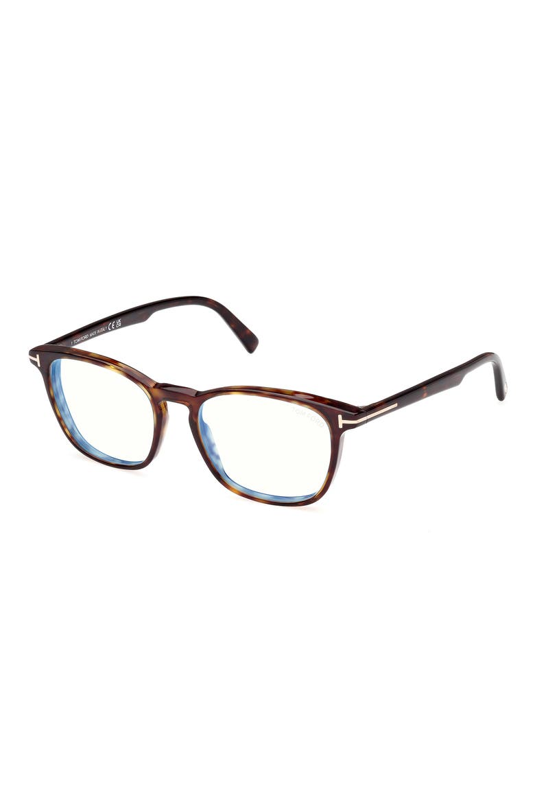 52mm Square Optical Glasses, Alternate, color, HAVANA ECO / T LOGO