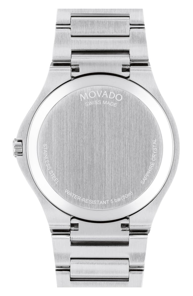 Movado S.E. Dot Accent Bracelet Watch, 41mm, Alternate, color, Silver