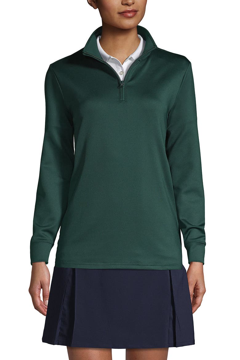 School Uniform  Quarter Zip Pullover, Main, color, Evergreen