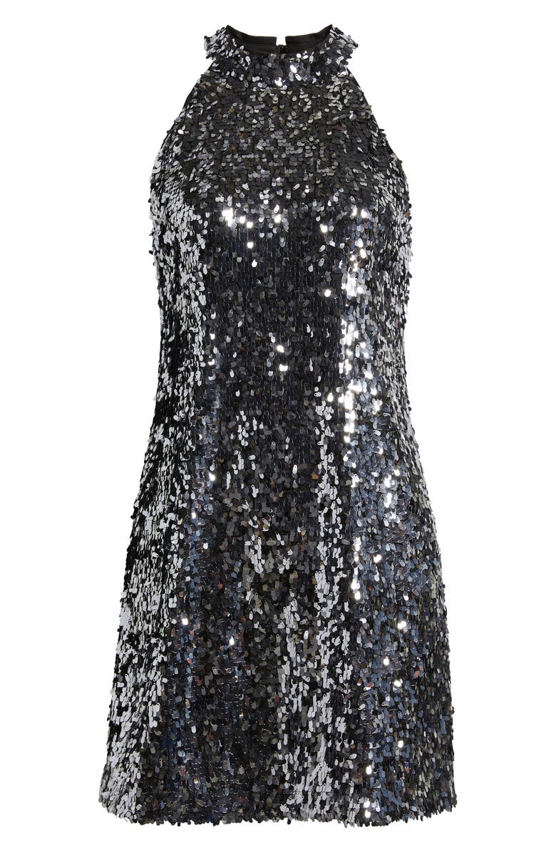 Anne Klein Sequin Shift Dress, Alternate, color, Metal Combo