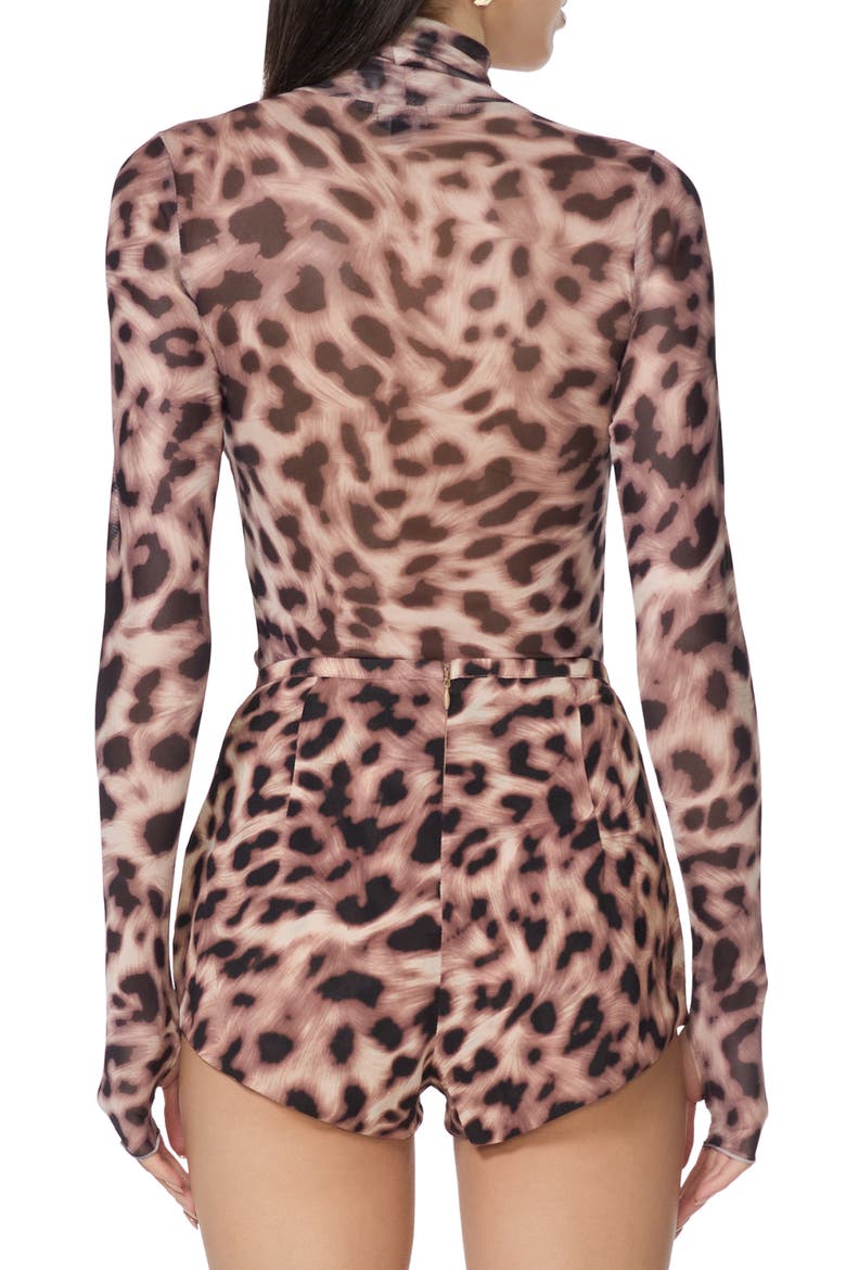 Zadie Mock Neck Top, Alternate, color, WARMTH LEOPARD