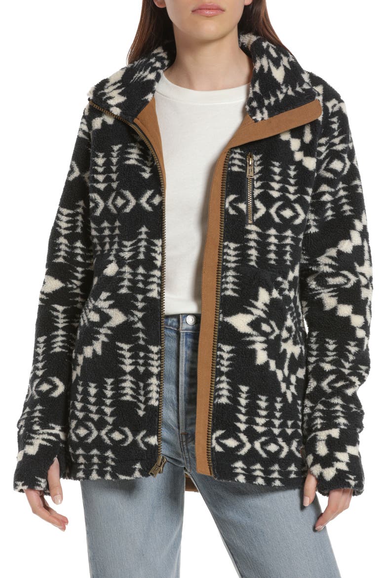 Alder Geo Print Fleece Jacket, Main, color, JUNIPER MESA NAVY
