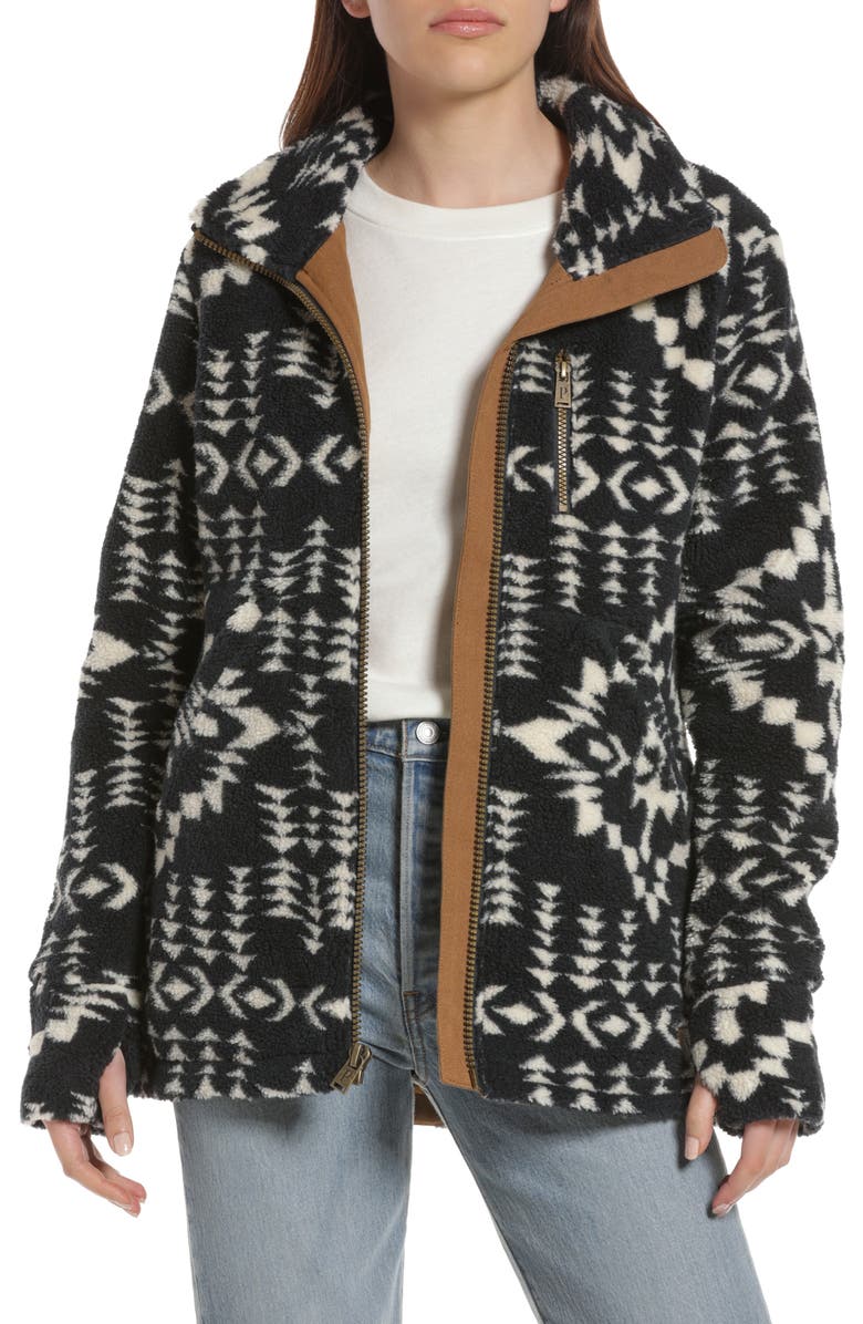 Pendleton Alder Geo Print Fleece Jacket, Main, color, 