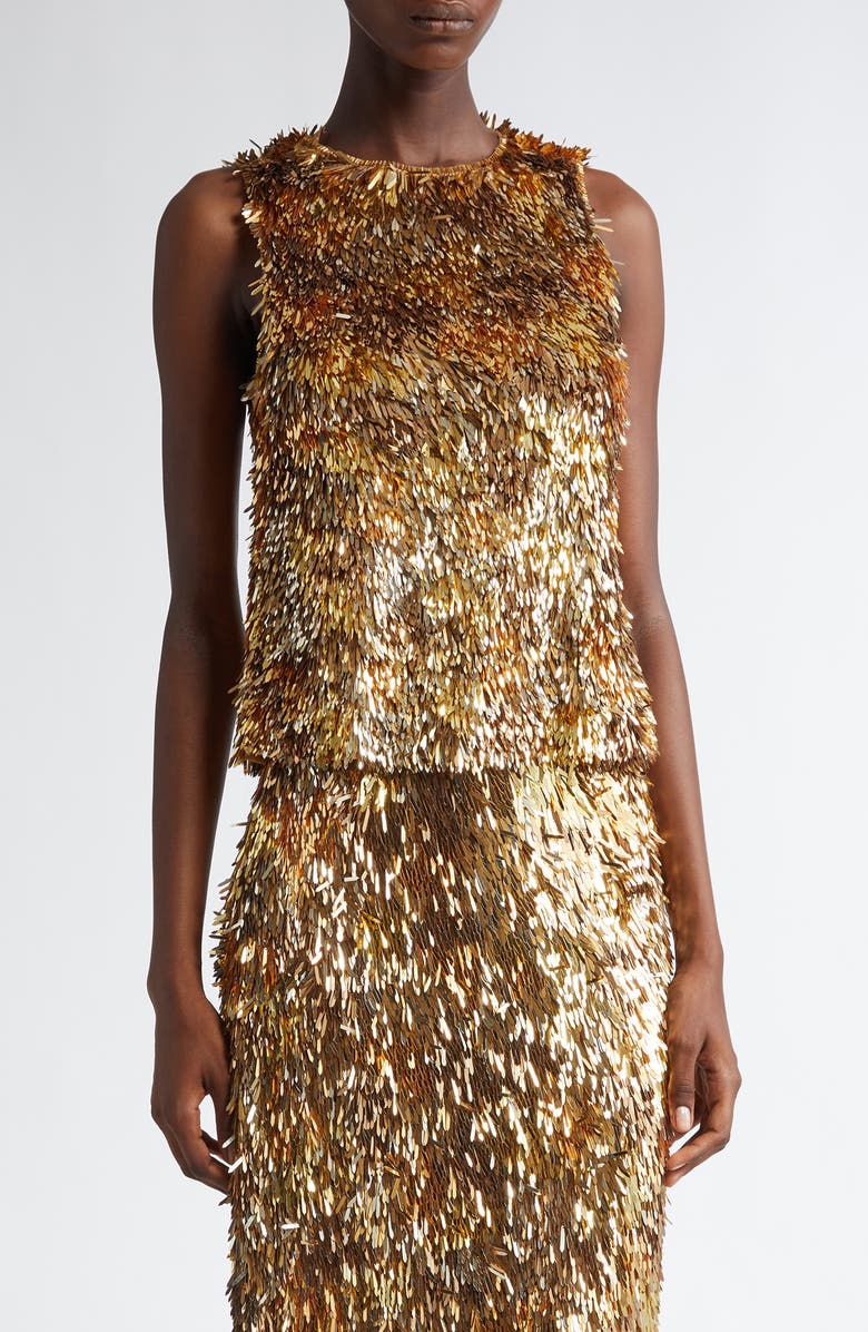 Ulla Johnson Beatriz Paillette Top, Main, color, Gilt