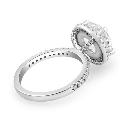 Bliss Diamond 3 1/2ct Diamond Halo Lab Grown Engagement Ring In 10k White Gold