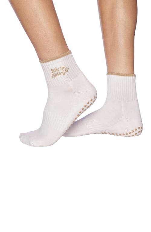 Souls. Optimist Embroidered Ankle Grip Socks In White