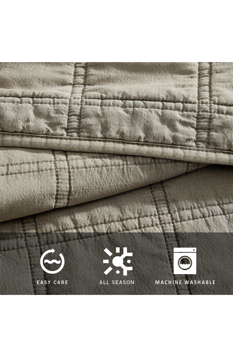 Kenneth Cole Reaction Stonewashed Solid Microfiber Quilt Set, Alternate, color, Medium/ Dark Brown