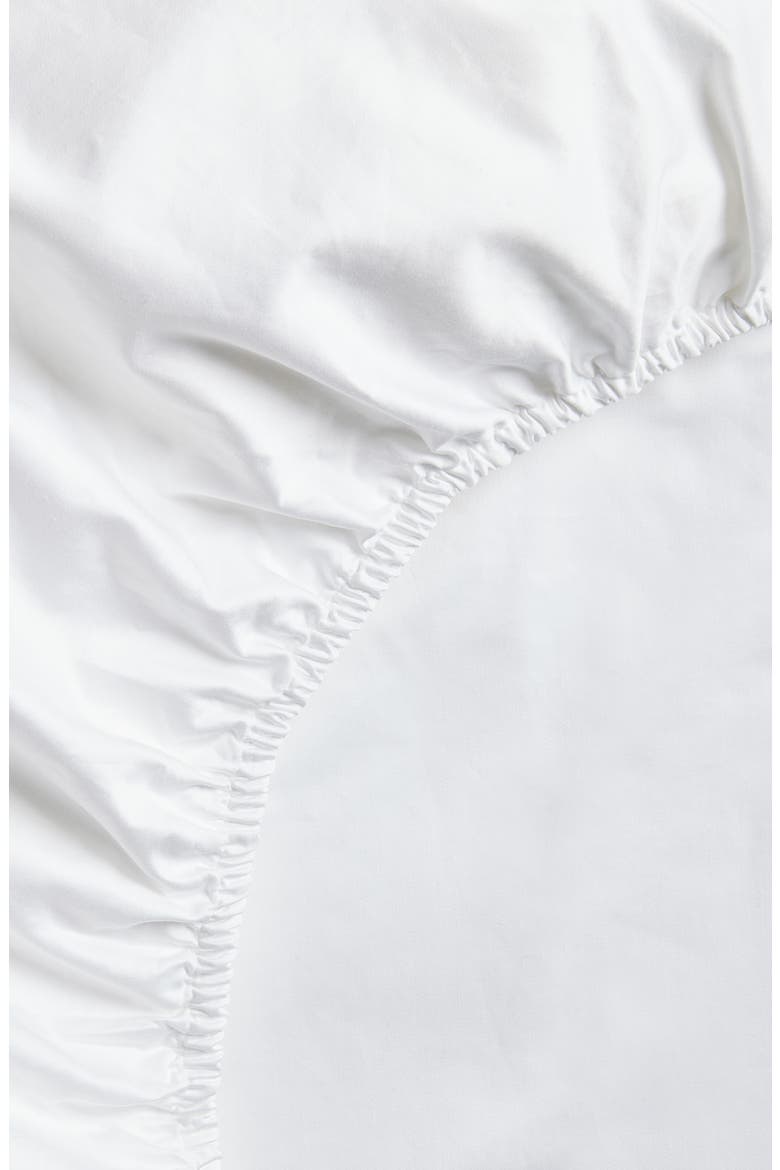 400 Thread Count Organic Cotton Fitted Sheet, Alternate, color, WHITE