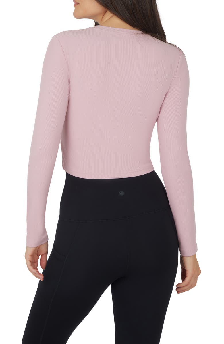 YOGALICIOUS Valentina Heavenly Rib Henley, Alternate, color, Pacific Pink