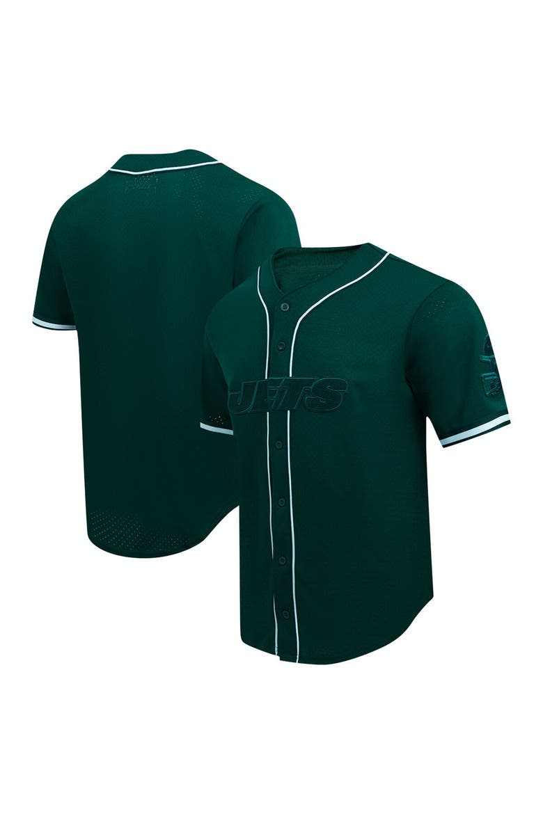Men's Pro Standard Green New York Jets Triple Tonal Mesh Button-Up Shirt, Main, color, Green