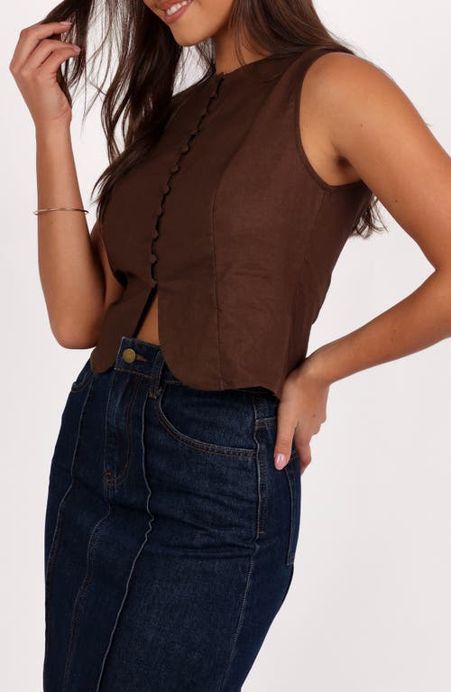 Petal And Pup Petal & Pup Daniella Cotton & Linen Vest In Brown