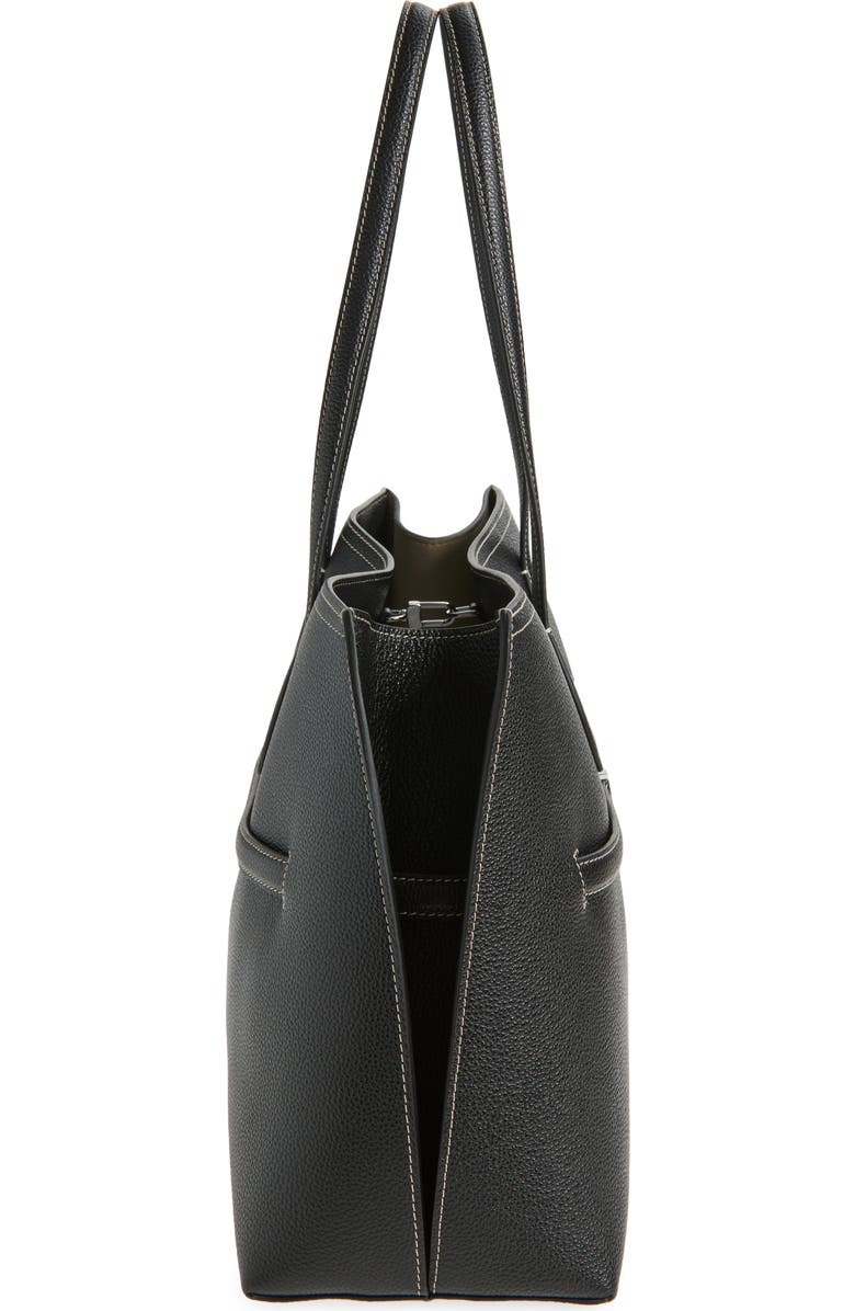 TOTEME Lounge Belted Leather Tote, Alternate, color, Black