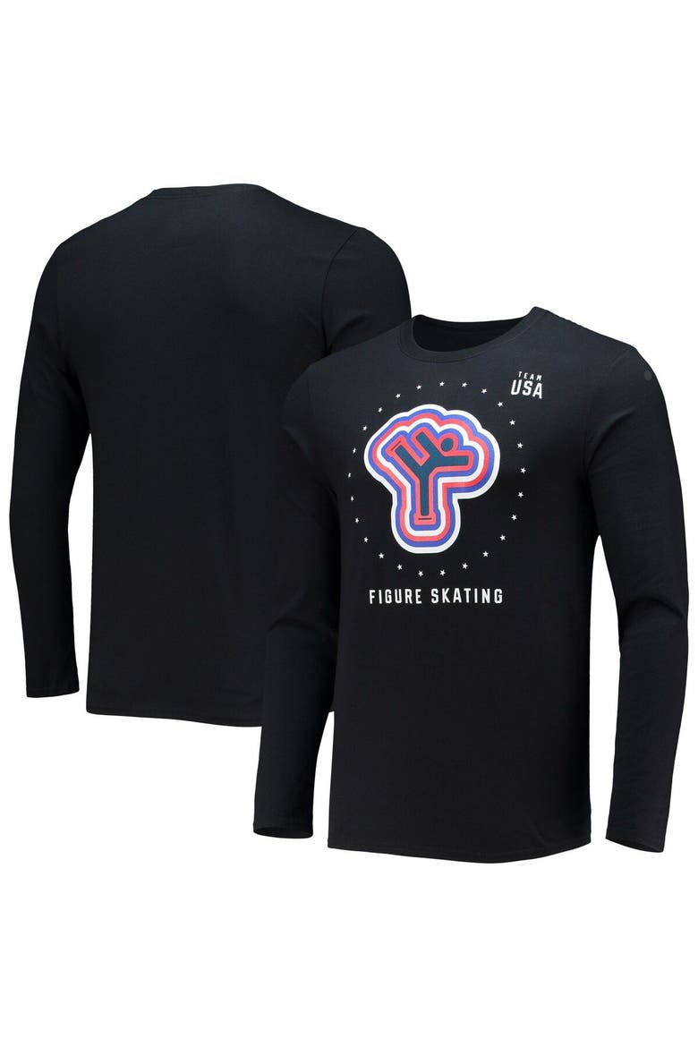Men's Fanatics Branded Black Team USA Figure Skating Long Sleeve T-Shirt, Main, color, Black