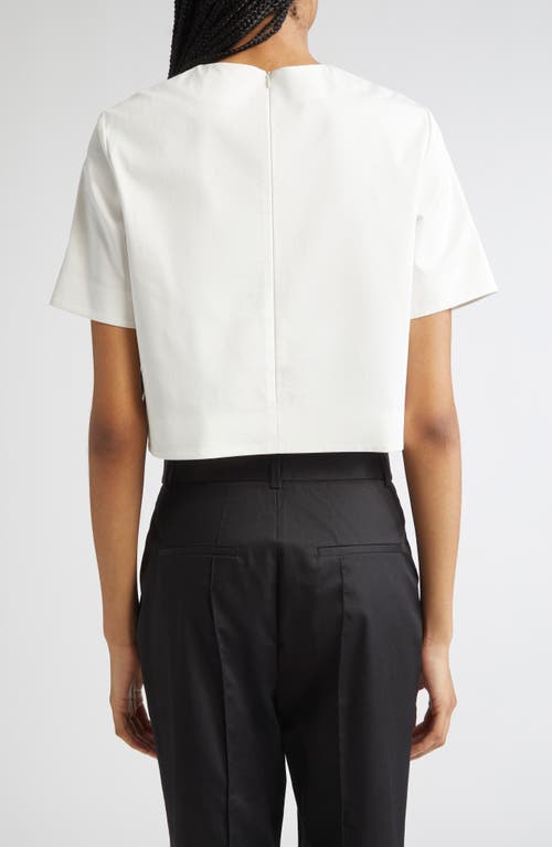 Partow Tori Stretch Cotton Crop Top In White