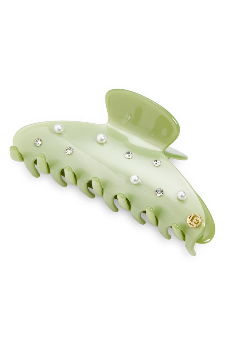 L. Erickson Lumina Embellished Claw Clip, Main, color, Sage
