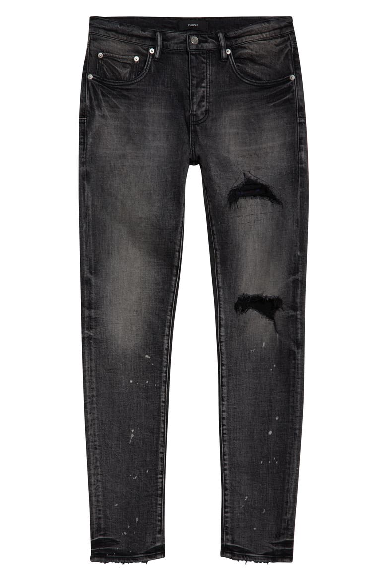 Ripped Distressed Skinny Jeans, Alternate, color, BLACK