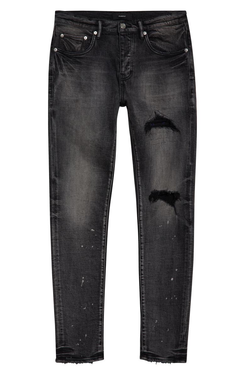 PURPLE BRAND Ripped Distressed Skinny Jeans, Alternate, color, Black