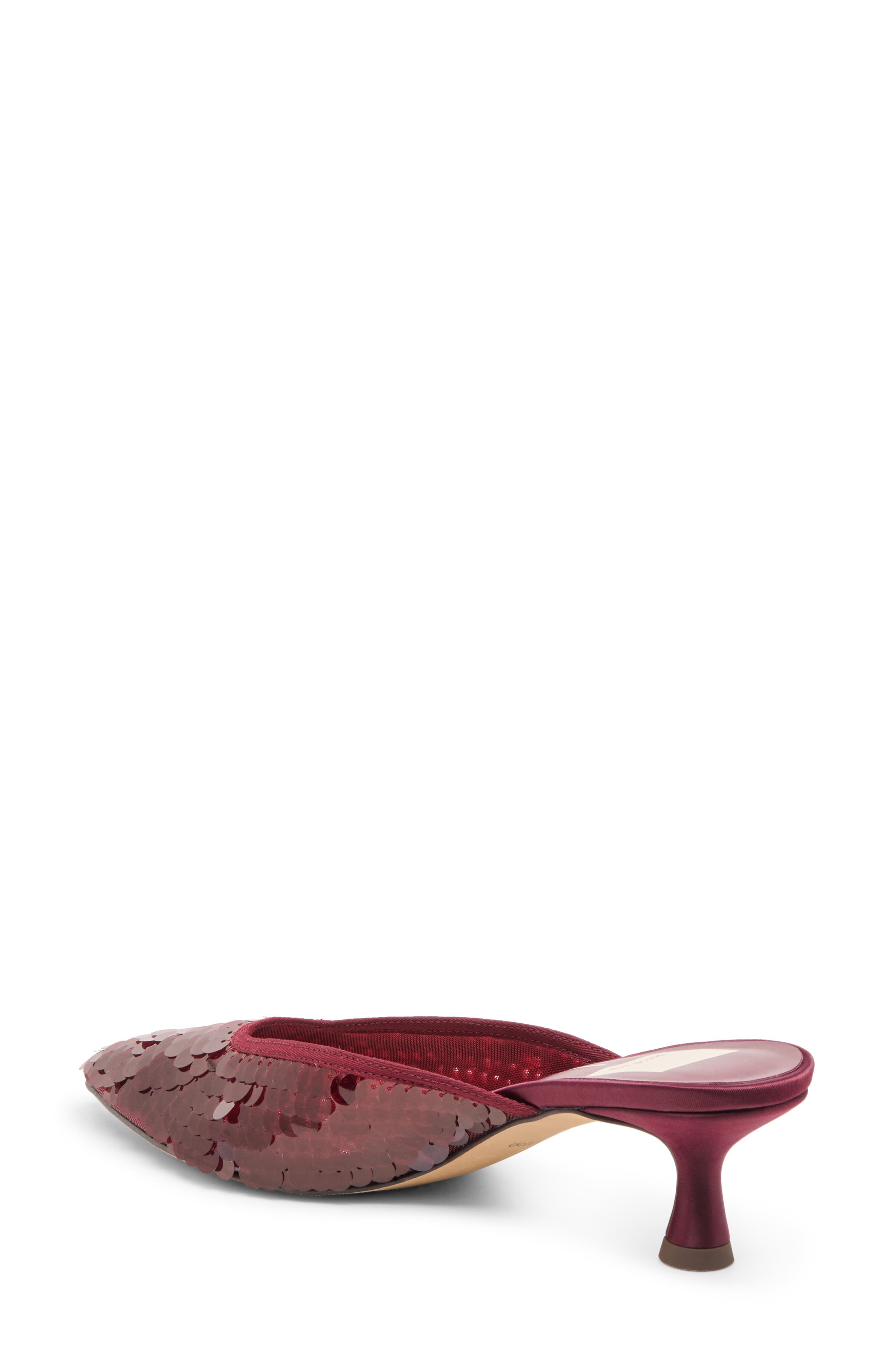 Dolce Vita Cleo Shimmer Kitten Heel Mule, Alternate, color, Cranberry Sequin
